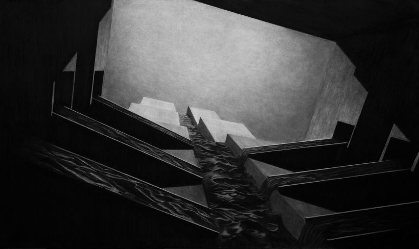 Beyond, Charcoal on Paper, 205 x 120cm